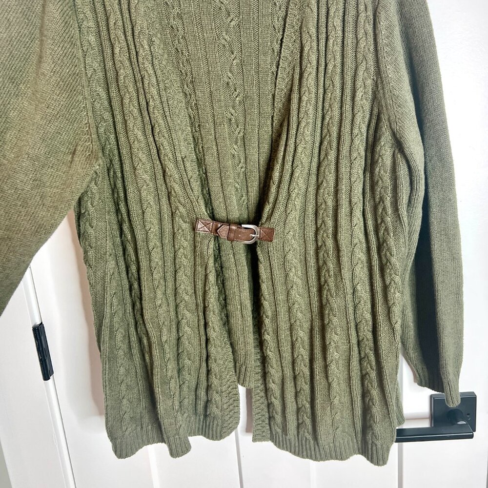 Soft Surroundings Olive Green Cardigan Sweater - Picture 3 of 5
